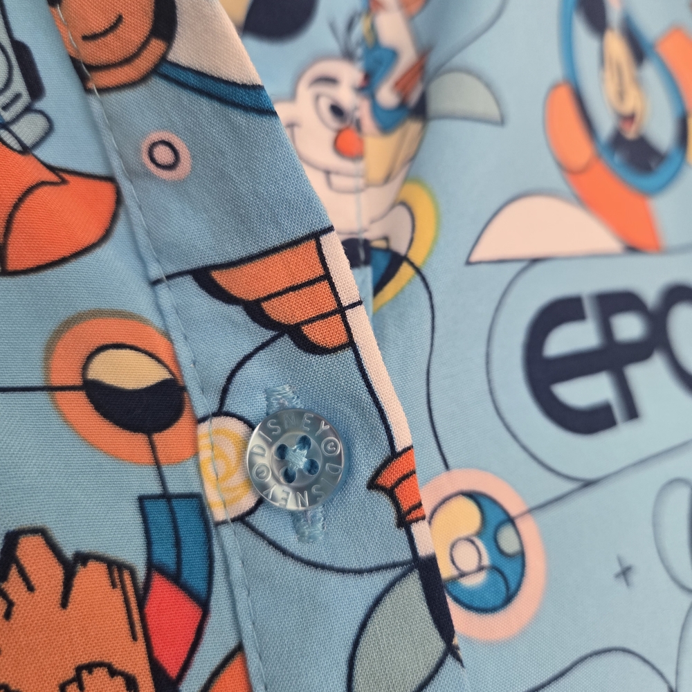 Disney Womens EPCOT Button Down Shirt - Light Blue with Characters - Picture 7 of 11